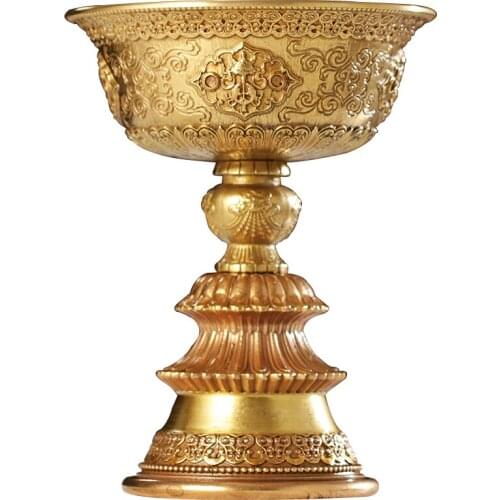 Pure Copper Butter Lamp Flower Eight Auspicious Seven-Star Changming Candle for Buddha Holder