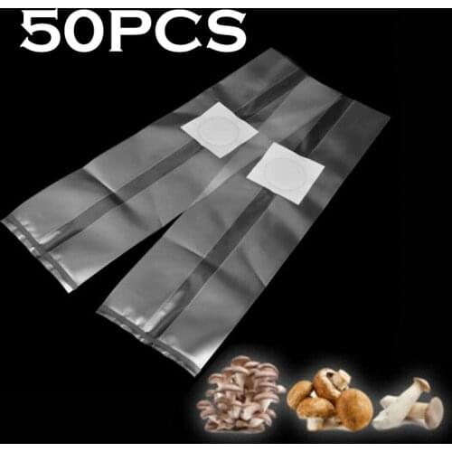 50PCS/Lot Transparent Mushroom Grow Bag Gardening Fungi Grains Planting Bag Spawn Media Grow Substrate Cultivation Strain Bag