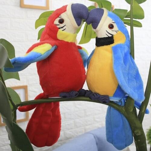 Cute Talking Parrot Toy Electric Stuffed Plush Toys Bird Repeat Electronic Robots Doll Pet for Children Kids Baby Birthday Gift