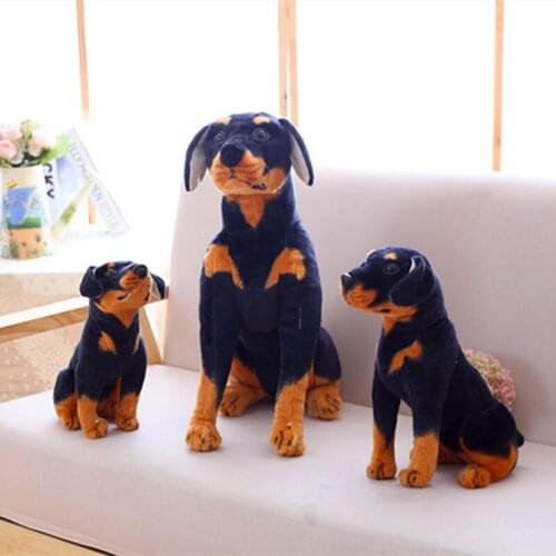 Cartoon Simulation Black Dog Plush Doll Stuffed Toy Girl Boy Kids Creative Gift