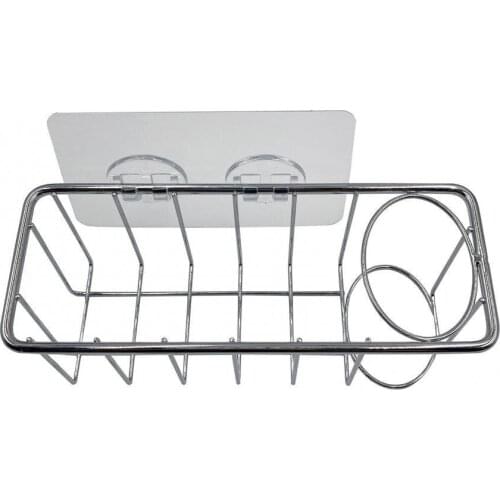 3-in-1 Wall-mounted Adhesive Draining Sink Rack Sponge Storage Holder Shelf