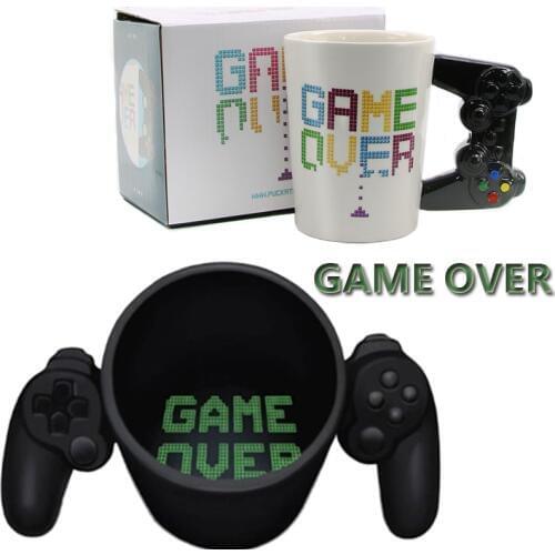 2019 New 380mL Creative Gamepad Cup Personalized Shape Coffee Milk Boy Game Over Mug Gamepad Controller Coffee Mug Birthday Gift