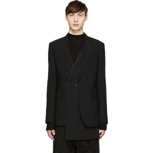 New 2020 Mens clothing GD Fashion stylist leisure suit double breasted coat stitching catwalk plus size singer costumes