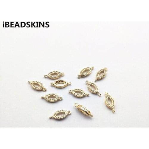 New arrival! 15x6mm 50pcs Real gold plating Oval Connectors for Necklace DIY making /Earrings parts,hand Made Jewelry DIY