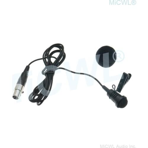 Tie Clip Lavalier Lavalier Microphone for Shure 4Pin Mini XLR ULX SLX PGX GLX QLX Wireless BeltPack Black Cardioid Mic