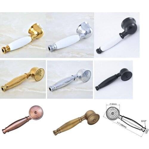 Handheld Shower Head Solid Brass Telephone Shape Water Saving Hand Shower Sprayer Bathroom Faucet Accessory