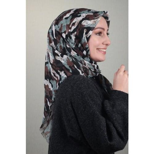 VERTU PATTERNED LINEN FLAMLI SCARF-DESEN-28-RENK-13