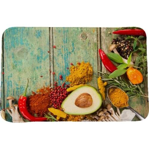 Flavour Seasoning Creative 3D Printing Carpets and Rugs for Bedroom Living Room Carpet Kitchen Bathroom Anti-Slip Floor Mats