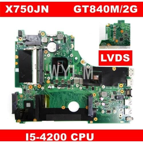 X750JN i5-4200HQ CPU GT840M 2GB Mainboard REV 2.0 For Asus X750J X750JN X750JB Laptop motherboard 90NB0660-R00020 100% tested
