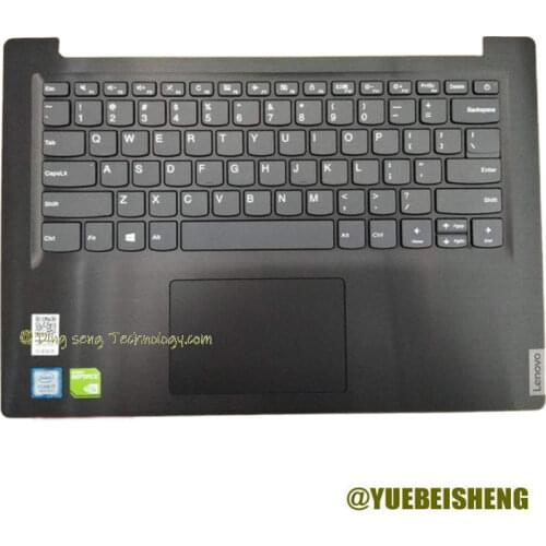 YUEBEISHENG 96%New for Lenovo 14" ideapad S145-14 S145-14IWL palmrest US keyboard Upper cover Touchpad 2019Y, Black