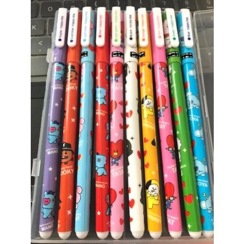 10Pcs/Pack Kawaii Gel Pencils Colored Ink Pens Set Kawaii Cartoons Novelty Pen for Boy Girl School Stationery Supplies kids gift