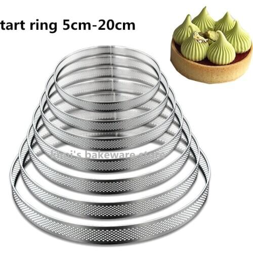 11pcs/lot 5cm-20cm tart ring Fruit Pie Circle Round stainless perforated tart ring quiche ring tart pan pie tarte ring