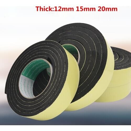 12MM 15MM 20MM Thick Strong adhesion EVA black sponge foam rubber tape anti-collision seal strip