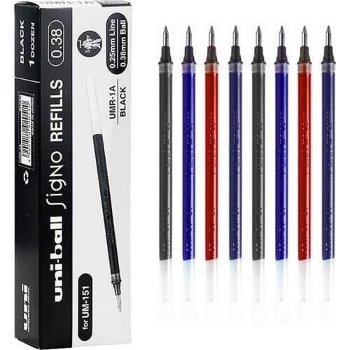 12Pcs/Lot Japan Neutral Refill UMR-1 Pen Refill 0.28mm/ 0.38mm/ 0.5mm for UM-151 Gel Pen Exam Office Stationery
