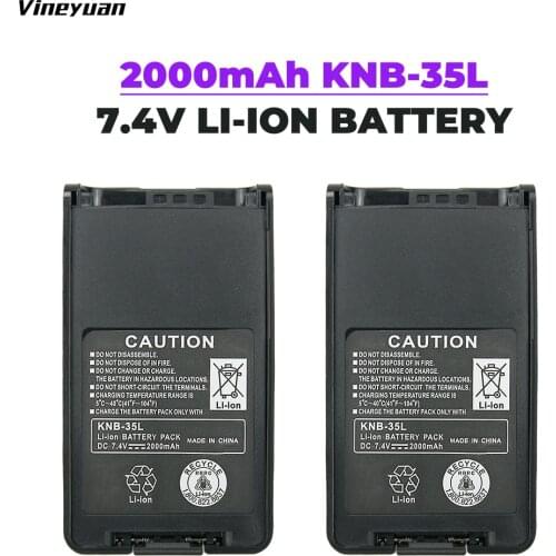 2x Pack - KNB-35L Battery Replacement (2000mAh, 7.4V, Li-Ion) for Kenwood TK-3360 TK-3160 TK-2170 KNB-57L TK-3173 TK-3170 NX-320