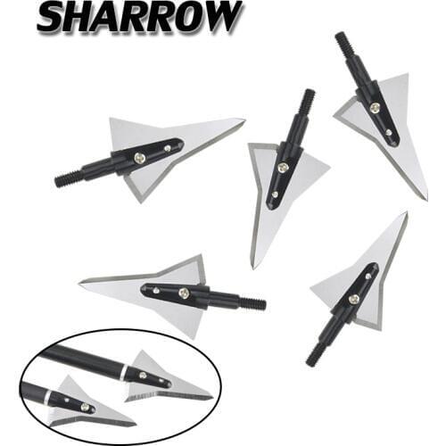 6/12/24Pcs 125Grain Archery 2 Sharp Fixed Blade Broadheads Hunting Arrowheads Screw Bow Arrow Shooting Practice Accessories
