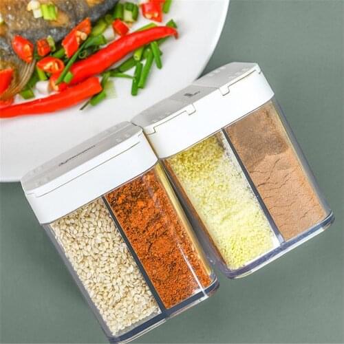Spice Jar Seasoning Box 4Pcs/Set Kitchen Spice Storage Bottle Jars Transparent PP Salt Pepper Cumin Powder Box Tool