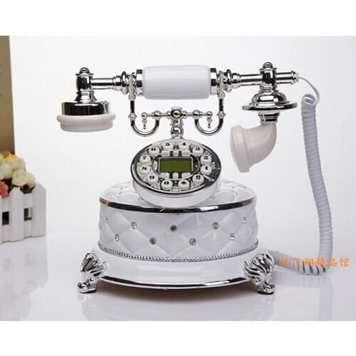 White shiny European telephone