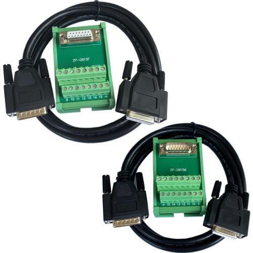 DB15 D Sub 15 Pin Connector male / female socket terminal block breakout board adapter DIN Rail