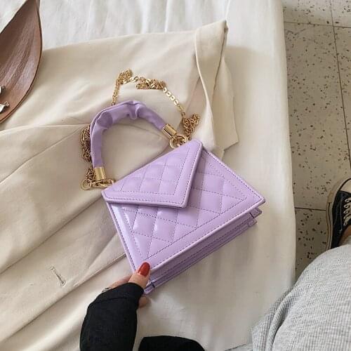 Designer handbags famous brands leather bag mini folded portable lingge chain crossbody purse