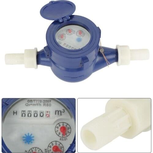 DN15 Garden Home Plastic Cold Water Meter Single Water Flow Wet Table Measuring Tool 15mm 1/2 inch