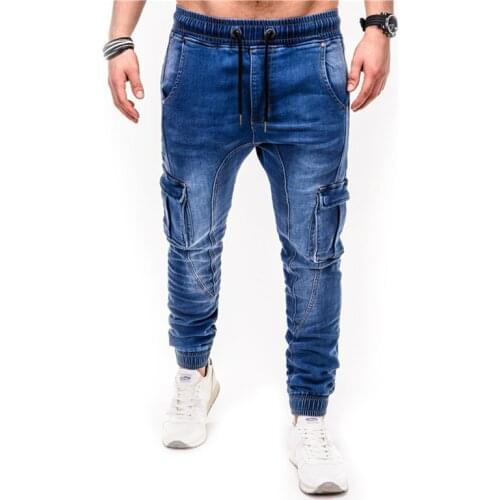 Jeans men Autumn Winter New Mens Stretch-fit Jeans Business Casual Classic Style Fashion Denim Trousers Male Black Blue Pants