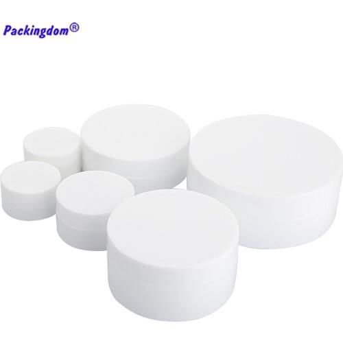 10pcs Cream Container Plastic Jar Cosmetic Packaging White Portable Empty Ointment Powder Mask Containers 3g 5g 10g 30g 50g 100g