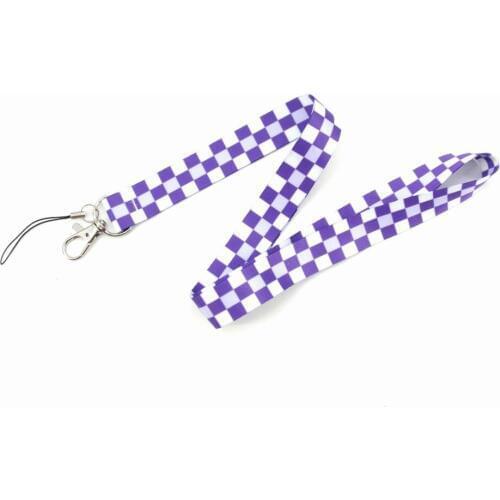 Purple Anime Cartoon Neck Strap Lanyard Simple and stylish square Silk ribbon ID badge holder Keychain Lanyards