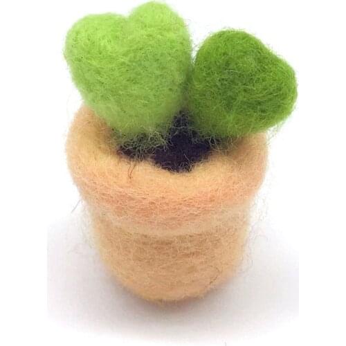 Needle Felting Kits Mini Cactus for Beginners, Felting Needles, Instruction, DIY Kit Wool Felting Craft Gift (B)