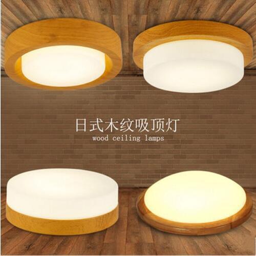 Japanese style Delicate Crafts Wooden round led ceiling lights luminarias para sala dimming led ceiling lamp