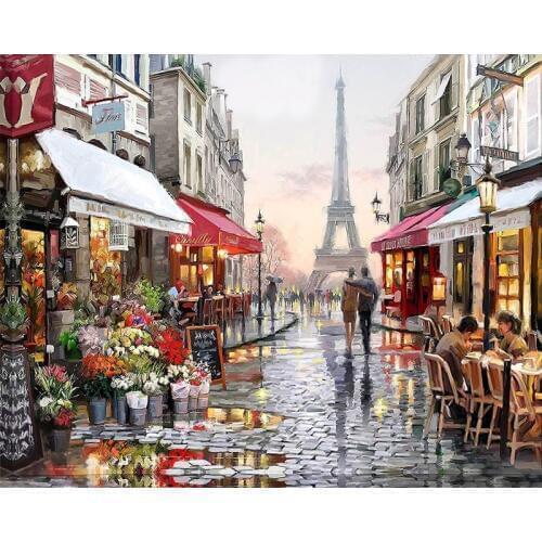 GATYZTORY Paint By Numbers For Adults Children HandPainted Street Scenic Oil Painting Home Decor Acrylic Painting