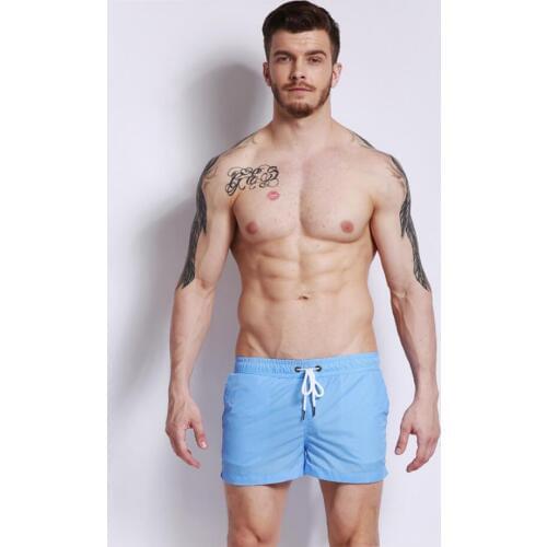 Summer 7 color Beach Shorts Men Swimwear Mens Surf Swim Boxer Trunks Sport Pocket Swimsuit men Briefs maillot de bain homme 477