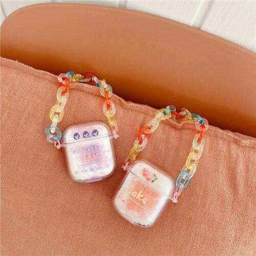 Cute Cartoon Quicksand Color Bracelet Earphone Case for Airpods Hard Wireless Bluetooth for Airpods 2 Protective
