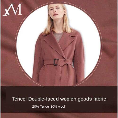 New style 20 tencel 80 wool fabric lyocell velvet cashmere 560gsm double-sided woolen cloth