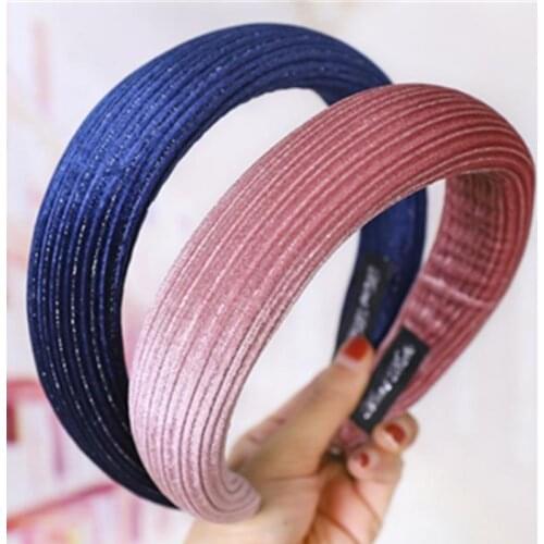 Solid Padded Headband for Women Hair Accessories Velvet Hairband Sponge Plain Headband Adults Hair Headband Retro Head Band