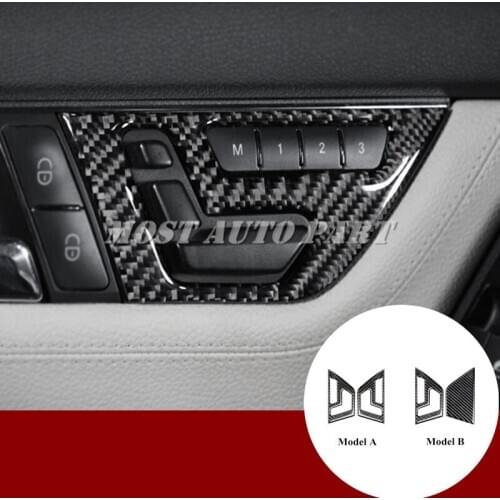 Carbon Fiber Seat Adjust Button Panel Trim Cover For Benz C Class W204 2008-2013 Car accesories interior Car decoration