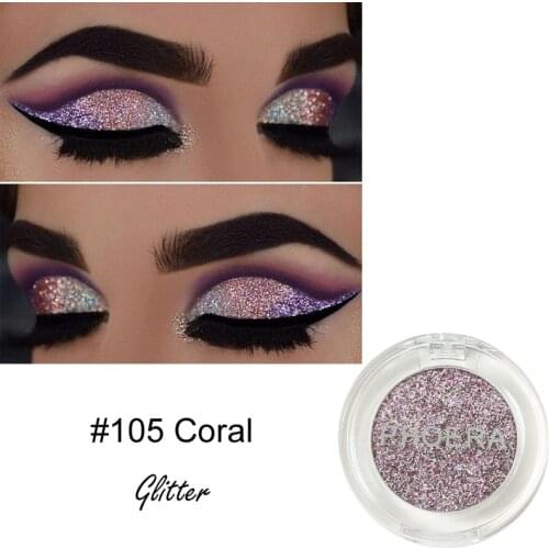 PHOERA 12 Colors Shimmer Glitter Eye Shadow Powder Lasting Waterproof Natural Pigment Brightening Eyeshadow Cosmetic TSLM1
