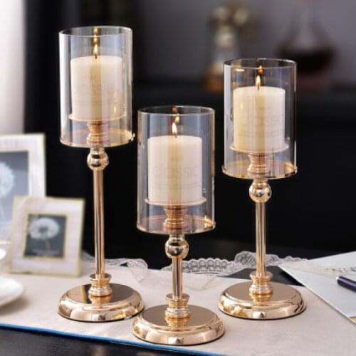 Nordic romantic household retro Candle Holders dinner props Candlestick light luxury Wedding Christmas party Centerpiece