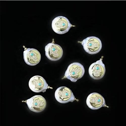 10*20mm 10pcs/lot freshwater pearl pendant, multi-style cz micro store charm, natural irregular pearl with cz pendant