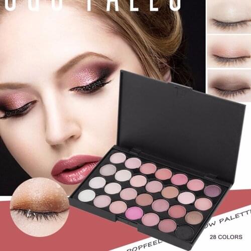POPFEEL Professional Women Waterproof Makeup Eyeshadow Palette Cosmetics 28 Colors Long-lasting Beauty Eyeshadow