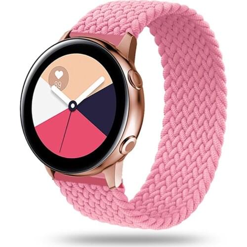 20mm 22mm Braided Solo Loop for Samsung Galaxy watch active 2 40mm 44mm 3 46mm 42mm strapGear S3 watchband Huawei GT 2 Pro band