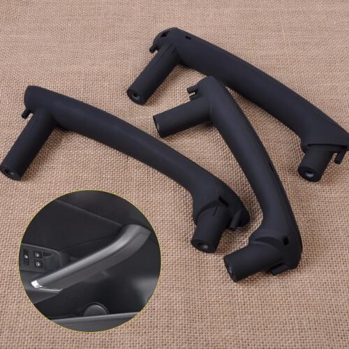 DWCX New 3pcs Black Interior Door Pull Grab Handle With Trim Cover 3B4867372 3B0 867 180 A 3B0867180A For VW Passat B5 1998-2005