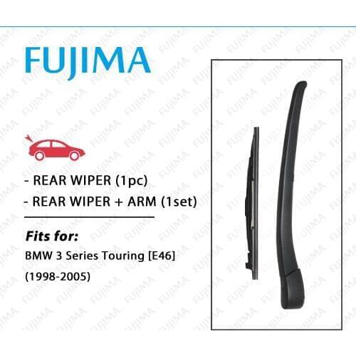 FUJIMA Rear Wiper Blade and Arm for BMW 3 Series Touring E46 (1998-2005) Back Window Windscreen Rear Wiper Arm