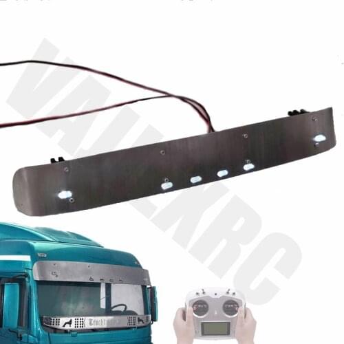 Stainless Steel Sun Visor Led Light for 1/14 Remote Control Tamiya Tractor Man Tgx