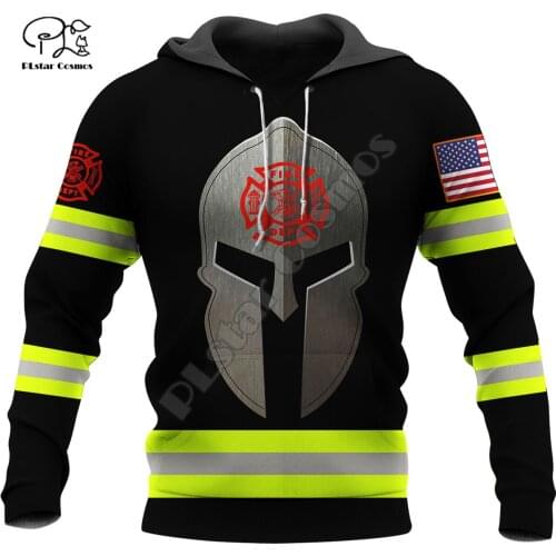 PLstar Cosmos Amazing USA Firefighter Fireman 3D Print Hoodies Sweatshirts Zip Hooded For Men And Women Casual Streetwear Q2