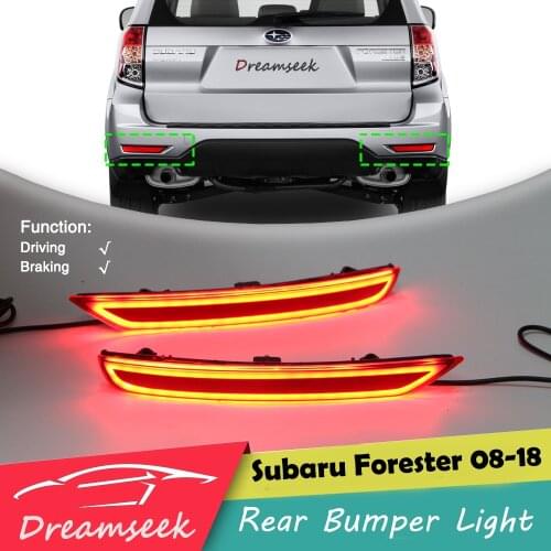 LED Rear Bumper Reflector Tail Light for Subaru Forester 2008-2018 Driving Brake Signal Fog Lamp Red Lens