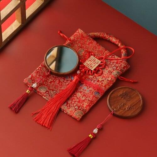 Mirror Marriage Dowry Pair Creative Upscale Makeup Mirror Small Mirror Chinese Wedding Celebration Ceremony Products Womens