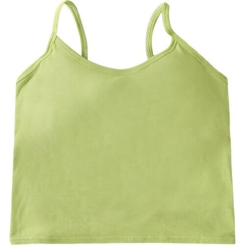 Women Ribbed Tank Top Solid Color Camisole Sexy Backless Twist Knot Padded Vest