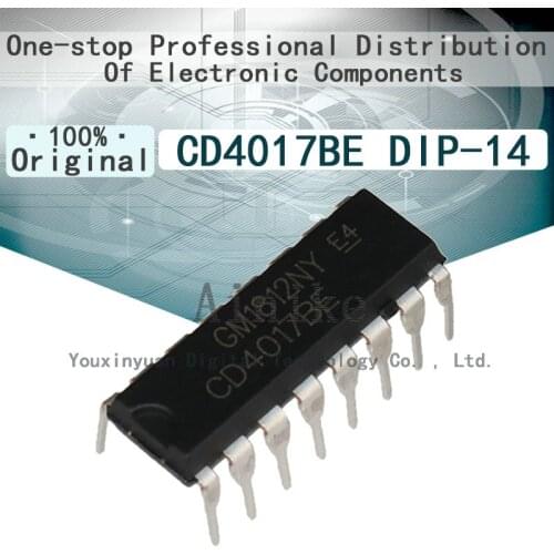 10/Pcs New Original CD4017BE DIP-14 CMOS counter/distributor Decimal counter/divider IC chip