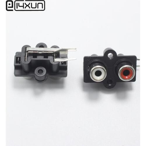 5pcs Red + White RCA Female jack 2 Hole AV Connector Audio Input to Speaker Output Socket Adapter